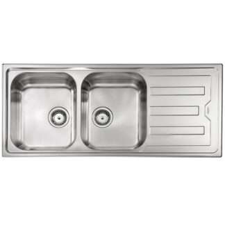 Buy CM CRISTAL 116 X 50 cm Double Bowl Stainless Steel Sink