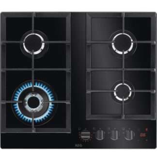 AEG Built-In Flame Light Gas on Glass Hob 60cm HKB64450NB